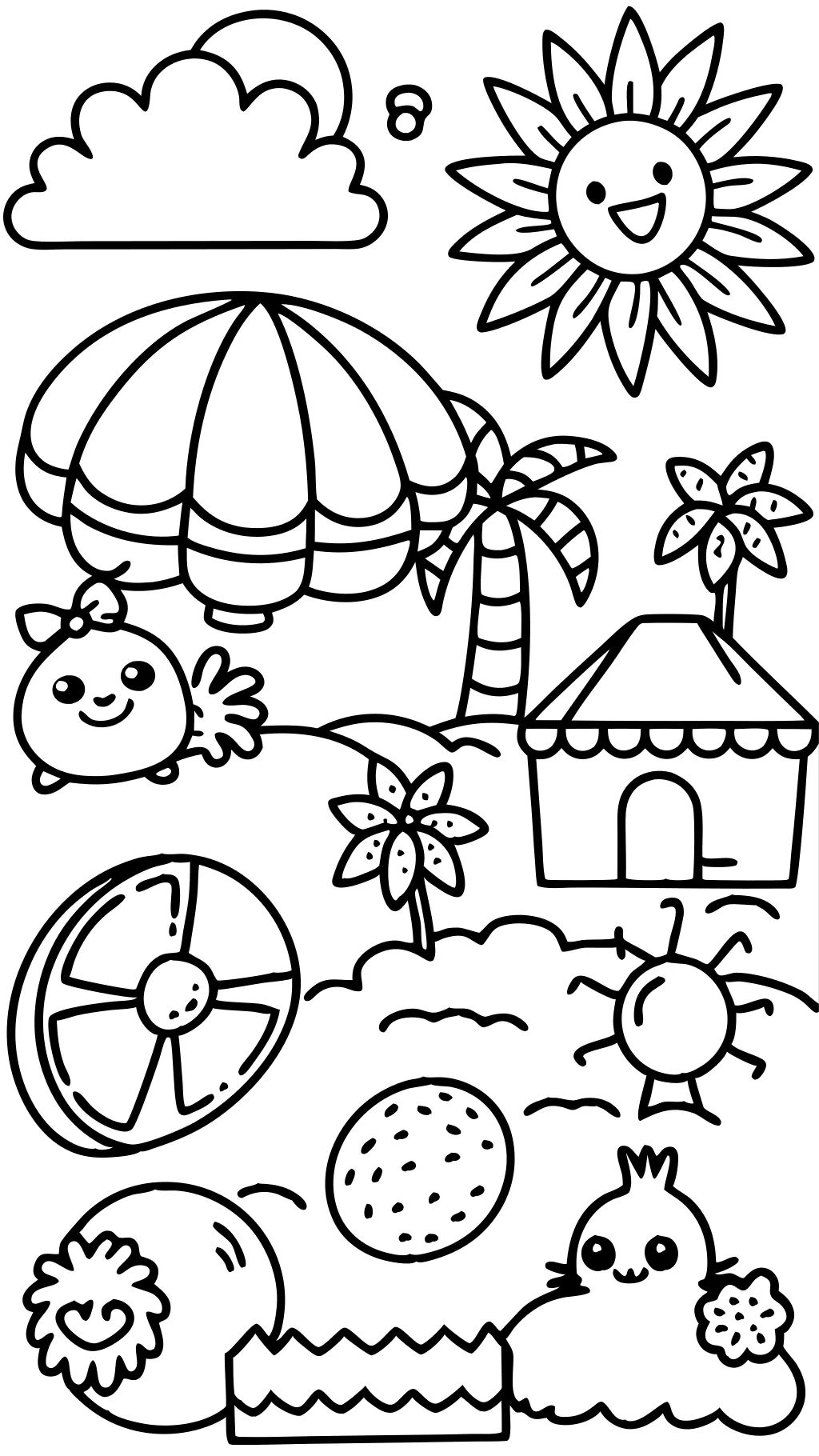 free printable summertime coloring pages